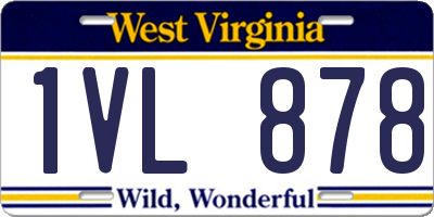 WV license plate 1VL878