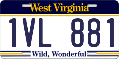 WV license plate 1VL881