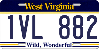 WV license plate 1VL882