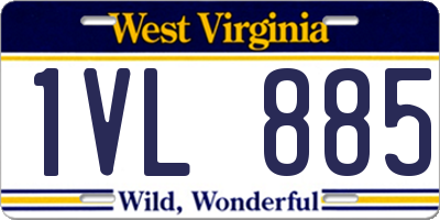 WV license plate 1VL885