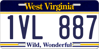 WV license plate 1VL887