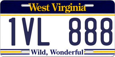 WV license plate 1VL888