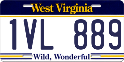 WV license plate 1VL889