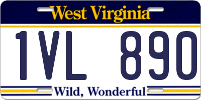 WV license plate 1VL890