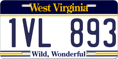WV license plate 1VL893