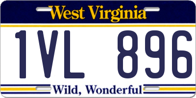 WV license plate 1VL896