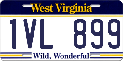WV license plate 1VL899