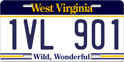 WV license plate 1VL901