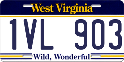 WV license plate 1VL903