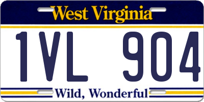 WV license plate 1VL904