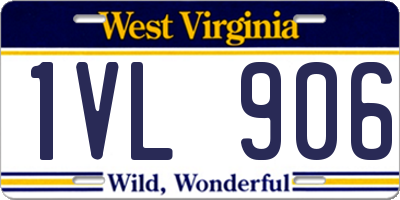 WV license plate 1VL906