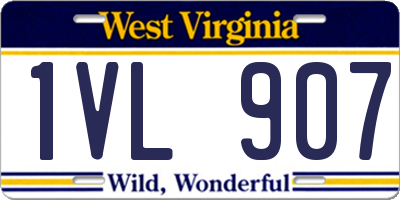 WV license plate 1VL907