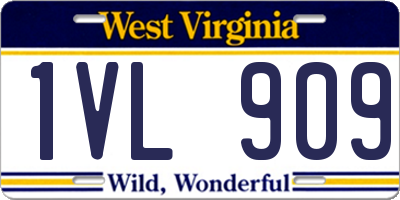 WV license plate 1VL909