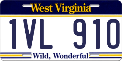 WV license plate 1VL910