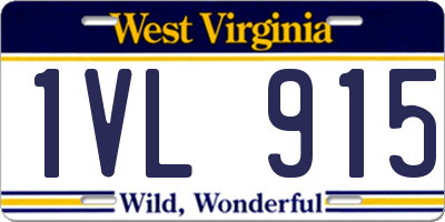 WV license plate 1VL915