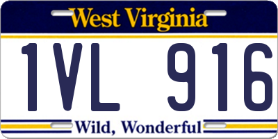 WV license plate 1VL916