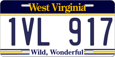 WV license plate 1VL917