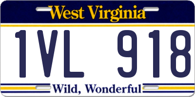 WV license plate 1VL918