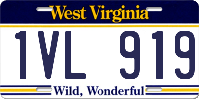 WV license plate 1VL919