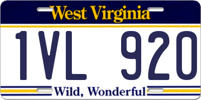 WV license plate 1VL920