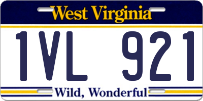 WV license plate 1VL921