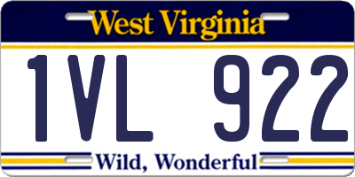 WV license plate 1VL922