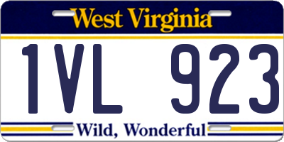 WV license plate 1VL923