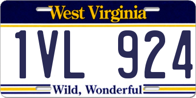 WV license plate 1VL924