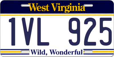 WV license plate 1VL925