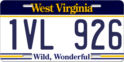 WV license plate 1VL926