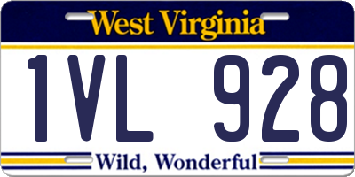 WV license plate 1VL928