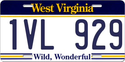 WV license plate 1VL929