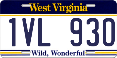 WV license plate 1VL930