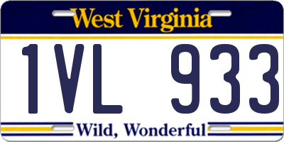 WV license plate 1VL933