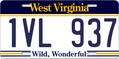 WV license plate 1VL937