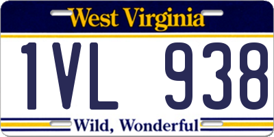 WV license plate 1VL938