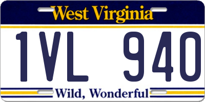 WV license plate 1VL940