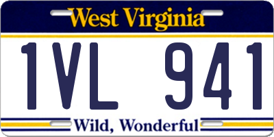 WV license plate 1VL941