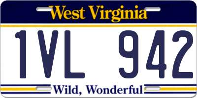 WV license plate 1VL942