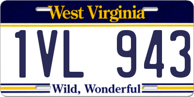 WV license plate 1VL943