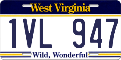 WV license plate 1VL947