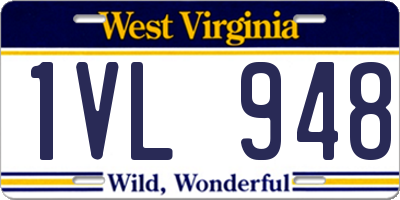 WV license plate 1VL948