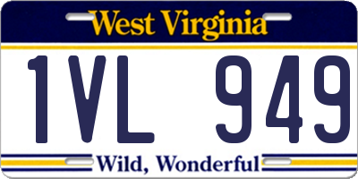 WV license plate 1VL949