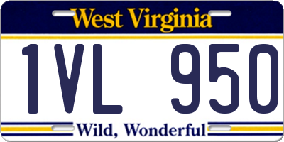 WV license plate 1VL950