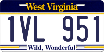 WV license plate 1VL951