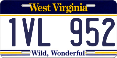WV license plate 1VL952