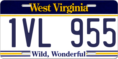 WV license plate 1VL955