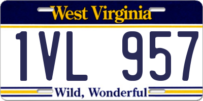 WV license plate 1VL957