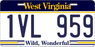 WV license plate 1VL959