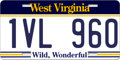 WV license plate 1VL960